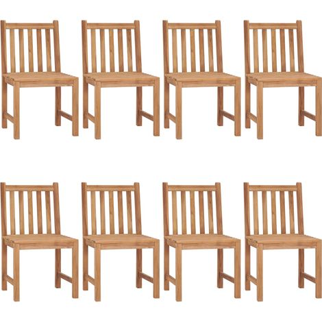 Lot de 8 Chaises de jardin et de camping, Chaises de relaxation, avec coussins Bois de teck massif OIB4128E (1/5)