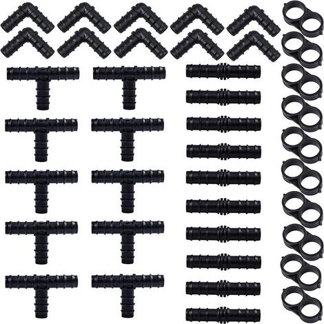 40 Pièces Raccords d'Irrigation pour Tubes 127mm, Connecteur de Tuyau D'Eau D'Irrigation, Connecteurs Barbelés de Tuyaux pour Système d'Irrigation, Connecteurs Barbelés Systèmes d'Arrosage