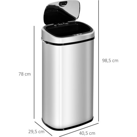 Sensor Mülleimer 68L Automatik Mülleimer mit Bewegungssensor, Wasserdichter Abfalleimer für Büro, Schlafzimmer, Küchen Edelstahl Silber