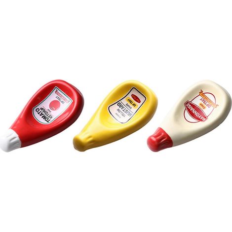 Lot de 3 pièces céramique extruded tomato sauce bouteille forme plat soy sauce assiette ketchup mayonnaise mustard (1/5)
