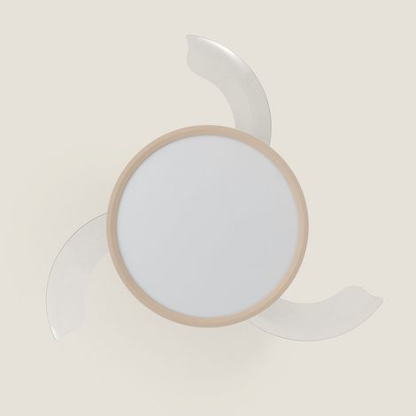 Ventilatore da Soffitto con Luce Silenzioso DC Pale Retraibili Kleon Trasparente Telecomando Piccola (fino a 10 m²) 105 cm Beige