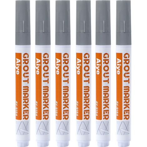 Lot de 6 stylos à joints pour carrelage – Peinture et rénovateur de joints imperméables pour cuisine et salle de bain, rénove les joints de carrelage - 115 (1/5)