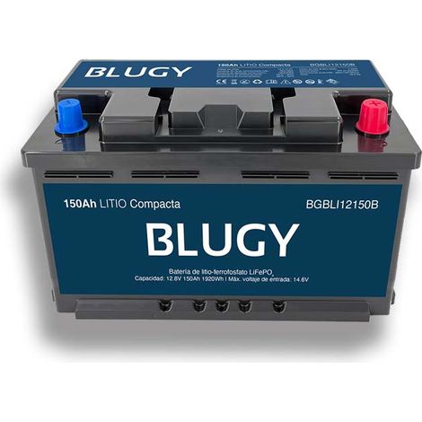 Batterie lithium 12,8V 150Ah – Légère, Bluetooth, IP65, 3500 cycles, -30°C à 55°C, 150A décharge continue, pour véhicules et bateaux de loisirs – Blugy