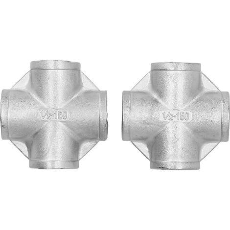 2 pièces raccord 4 voies 1/2 pouce NPT en acier inoxydable connecteur pour tuyauterie brassage maison (1/5)