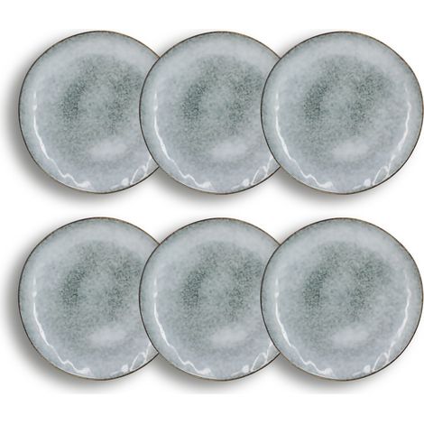 Lot de 6 assiettes plates en grès 27,5cm, ARONAL (1/4)