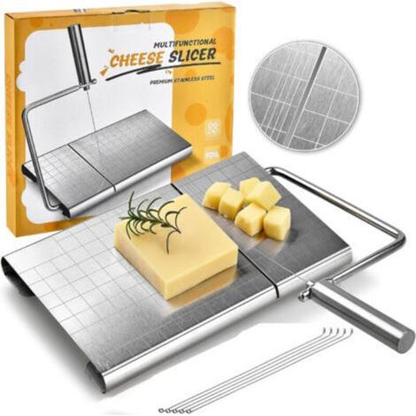 Trancheuse à fromage en acier inoxydable, trancheuse à fromage multifonctionnelle réglable (taille de l'assiette : 21 x 13 cm) (1/5)