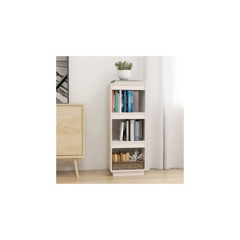 Bibliothèque-Séparateur de pièce blanc 40x35x103 pin massif (1/5)