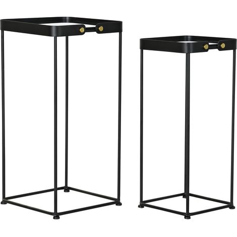 Hilfstisch Set 2 Metallglas 31x31x64 Black Metallglas Material Multicolor Color Family Hilfstische Details Details (1/4)