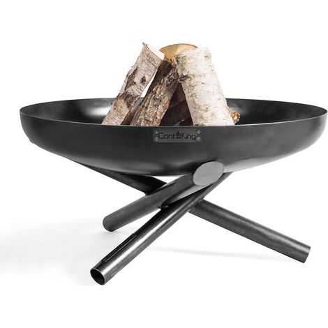 CookKing Stahl Feuerschale Indiana  Schwarz  80x80x36 cm (1/10)