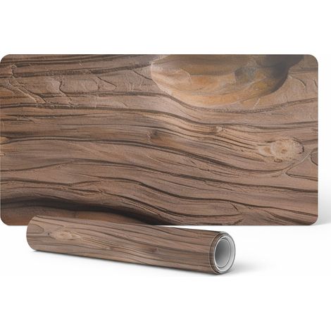 Alfombrilla protectora de escritorio con estampado de vetas de madera natural, 100x50 cm.