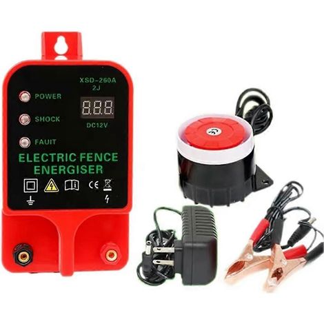 Équipement d'élevage de volailles électrique de 10 km de long, panneau solaire portable, électrificateur de clôture électrique, clôture de jardin, prise américaine (1/5)