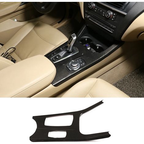 -7 Convient pour BMW X3 F25 2011-2017 - Autocollant décoratif intérieur en fibre de carbone pour panneau de commande central, volant et garniture de porte (1/4)