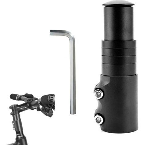 Rehausse Potence de Guidon, Rehausse Potence VTT, Extenseur Potences Vélo, Bicyclette Étendre Riser Adaptateur, Convient aux VTT et Vélos de Route, avec Clé Hexagonale, Noir (1/5)