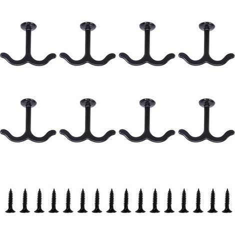 Schwarze Deckenhaken – 8er-Set für Kleidung, Pflanzen und Dekoration (1/5)