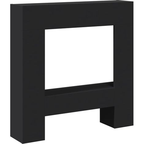 Cadre de cheminée noir 81x18x82 cm bois d'ingénierie