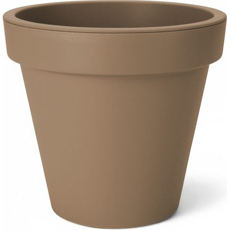 Kunststoff Pflanzkübel L rund Ø 50 cm - mokka - Blumenkübel groß für Außen und Innen