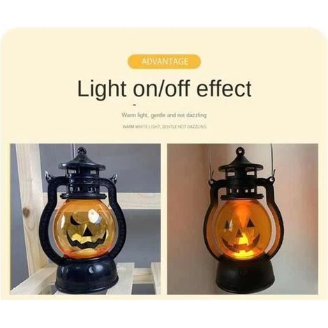Lanterne - PZCC - Citrouille Suspendue - LED - Vintage - Décoration Halloween (1/4)