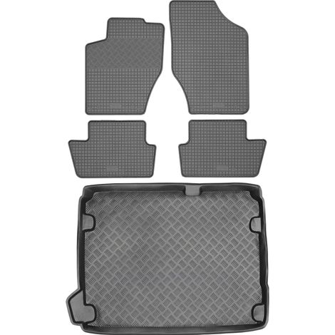 Set di tappetini in gomma per auto e tappetino per bagagliaio per Citroen C4 II Hatchback dal 2010 al 2018.