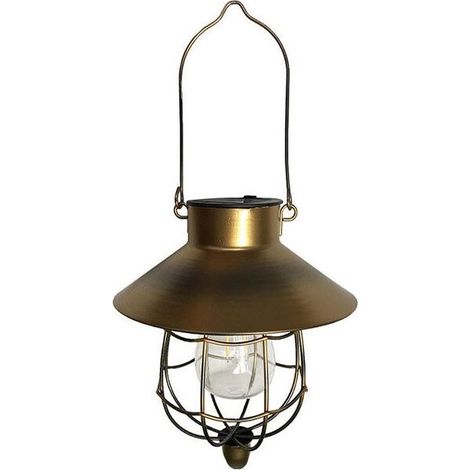 Lanterne solaire d'extérieur vintage en métal, lampe de jardin solaire avec lumières LED chaudes pour jardin, cour, patio, décoration d'arbre, éclairage solaire, bronze (1/5)