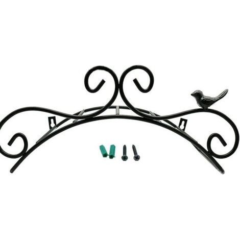 Pair Support Mural en Métal pour Tuyau d'Arrosage - Motif d'Oiseau Antique en Fonte, Noir 38,1 x 15,2 cm (1/5)