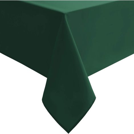 Nappe rectangulaire en polyester déperlant et lavable pour table de 180 cm (6 pieds), 137 x 203 cm (54 x 80 pouces), verte (1/5)