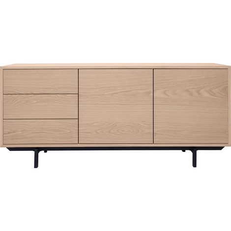 Buffet vintage finition bois chêne 2 portes 3 tiroirs L160 cm MANNY (1/5)