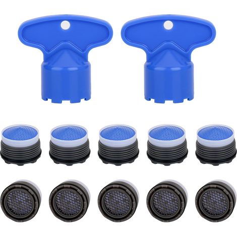 CCYKXA10 Pièces Mousseur Robinet Aérateurs,filtre robinet, M18,5 Avec 2 clés plate filtre eau robinet Pour cuisine, Salle de bain et jardin Économie d'eau