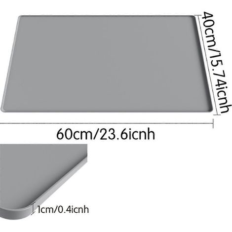 Tapis de café en silicone noir avec égouttoir à vaisselle amovible, séchage rapide et nettoyage facile, surface antidérapante pour cuisine et plan de travail (1/5)