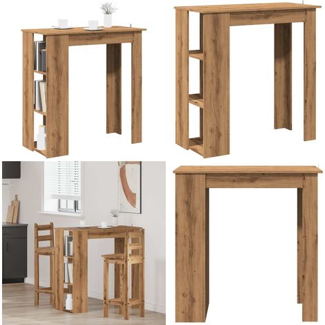vidaXL Bartisch mit Regal Artisan-Eiche 102x50x103,5 cm Holzwerkstoff (1/5)