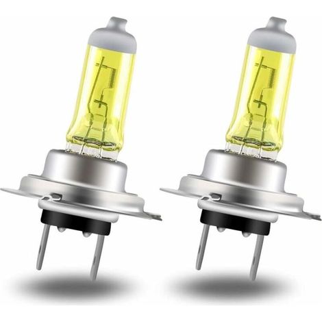 H7 Ampoule de Phare Haloène de Voiture 12V 55W 3000K Super Brillant ou Feux de Route/Feux de Croisement Haloène Phare Voiture Moto Phare Antibrouillard Ampoule DRL, 2 pièces (1/4)