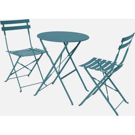 Tavolo da giardino bistrot pieghevole in metallo con 2 sedie (1/9)