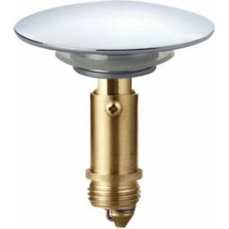 Tappo di scarico a pressione da 66 mm con chiusura a scatto per lavabo da bagno e da cucina, in ottone cromato massiccio. (1/5)