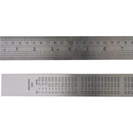 Satin Chrome Rule 1 Metre / 39in (1/4)