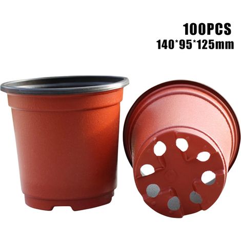 (14 cm, 100 pièces) Pots de semis souples pour plantes, pots de fleurs, bacs de culture en plastique, accessoires de jardinage pour la maison et le jardin, 9-14 cm (1/4)
