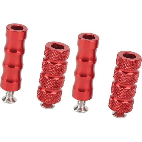 2 paires de repose-pieds de frein pour moto, finition CNC, plaqués, ajustement précis, pour boulons de fixation M6 (6 mm), rouge. (1/5)