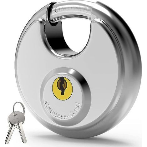 Cadenas à clé extérieur, [étanche] [anti-coupure] Cadenas à disque en acier inoxydable de 70 mm résistant aux intempéries avec anse de 9,5 mm pour entrepôt, Containe (1/5)