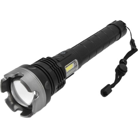Lampe torche P90 5000 lumens, zoom télescopique, étanche IP65, torche électrique puissante pour extérieur, urgence, camping et randonnée. (1/5)