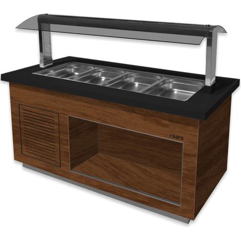 Buffet Chaud - 4x GN 1/1 - +30/+90°C - 1.50 kW - 1700x880x1350 mm - SB-H 170 Noyer - Saro