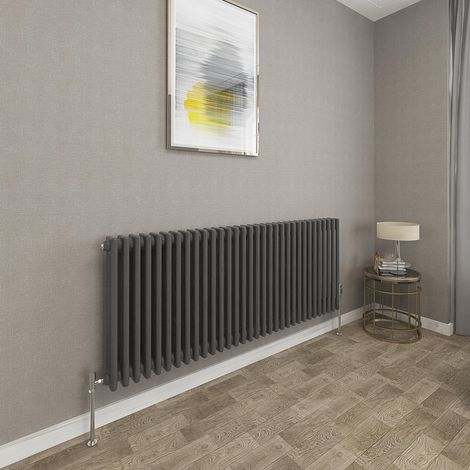 Traditional Cast Iron Style Radiator Horizontal 3 Column Anthracite 600x1460mm (1/5)