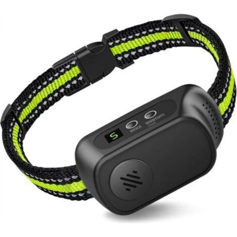 Collier anti-aboiement rechargeable, appareil de dressage pour chien avec fonctions bip, vibration et choc, avec 5 niveaux de sensibilité réglables (1/5)