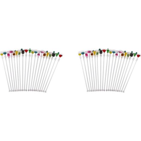 40 PièCes SéRies Agitateurs de Boissons Tropicales Agitateurs de Boissons à Cocktails Barre de Mixage de 9 Pouces avec des Motifs de Verre à Vin, (1/4)