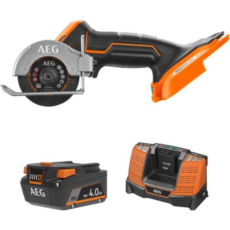 Pack AEG 18V - Mini sega multimateriale Brushless - Batteria 4.0 Ah - Caricatore