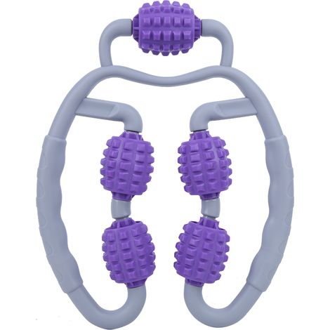 Anneau de massage pour les jambes, rouleau de fitness, appareil de massage, rouleau de yoga, tige, violet foncé-AquaForge (1/5)