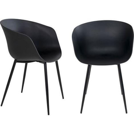 Fauteuils - HOUSE NORDIC - 4 Fauteuils en polypropylène noir - Extérieur - Contemporain - Durable