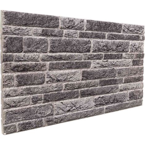 Wandpaneele 10 pcs Anthrazit 100 x 50 cm EPS-Schaum