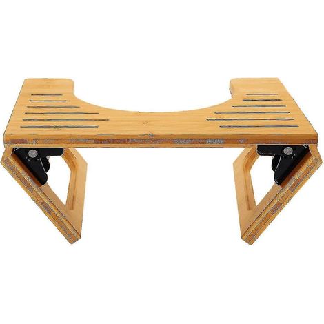 Tabouret de toilette en bambou de 17,8 cm (environ), pliable, couleur naturelle, compatible avec les salles de bain. (1/5)