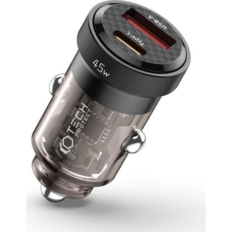 Chargeur portable Tech-Protect 45W PD QC USB-C/USB-A Preto-AquaForge (1/5)