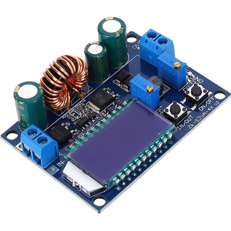 Module d'alimentation CC-CC automatique buck-boost à tension et courant constants avec indicateur de charge et affichage LCD de la régulation de tension et de courant. (1/5)