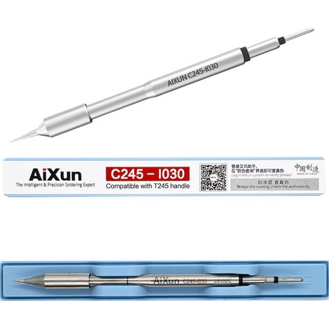 Punta per saldatore di precisione Aixun C245-I030, dritta tipo I, 0,3 mm
