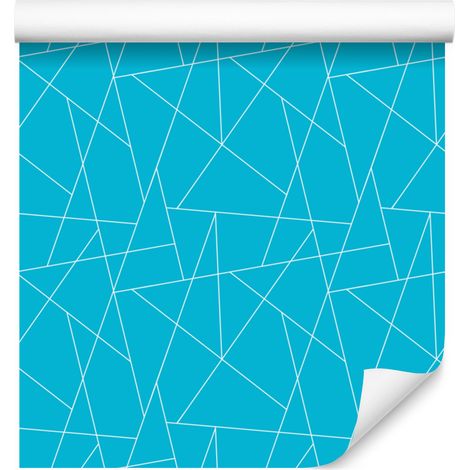 Carta da parati con motivo geometrico turchese, dettagli delicati, 50x1000 cm (1/5)